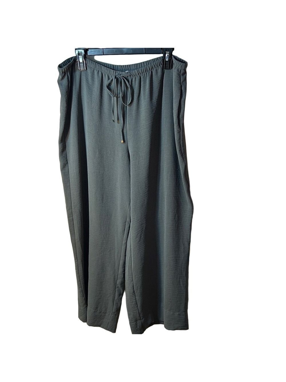 Autres Filles grey drawstring flowy wide leg pants size large